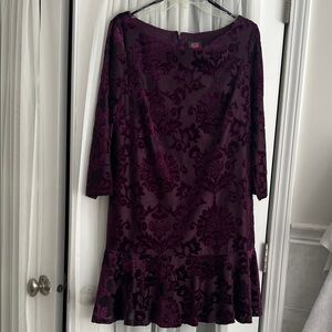 Vince Camuto Deep Purple Long Sleeve Dress